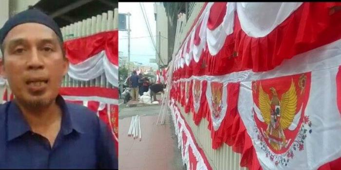 Daniel, penjual bendera di kota Binjai