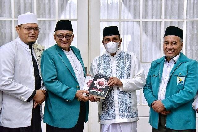 Edy Rahmayadi menerima kunjungan silaturahmi Pengurus Badan Silaturrahim Pesantren Sumatera Utara (BSPSU) di Medan, Jumat (12/8/2022).