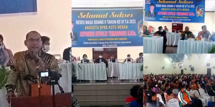 Reses Antonius Tumanggor masa sidang II Tahun III di Gedung Aula Emaus Jl. Beringin 3 nomor 9 Kel. Helvetia, Kec. Medan Helvetia, pada Sabtu (27/8/2022)