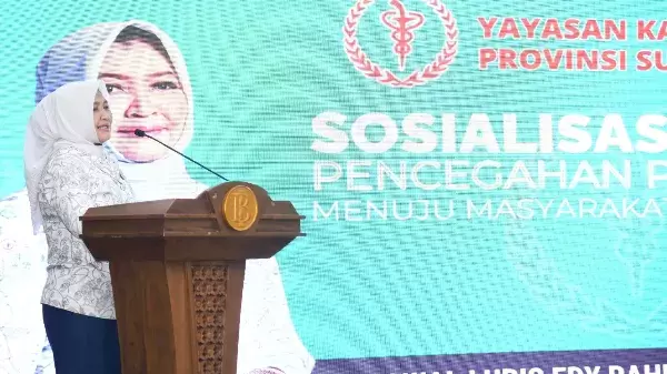 Sosialisasi Kesehatan Pencegahan Penyakit Kanker Masyarakat Sibolga, di Graha Aulia Bank Indonesia Jalan Kapten Maruli Sitorus No.8 Sibolga, Selasa (1/8).