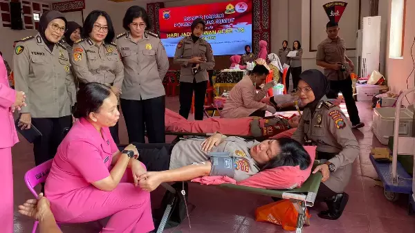 Pelaksanaan donor darah di Mapolda Sumut 