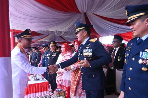 Peringatan HUT ke-80 Kemerdekaan Republik Indonesia di halaman rumah jabatan Gubernur Sulawesi Selatan