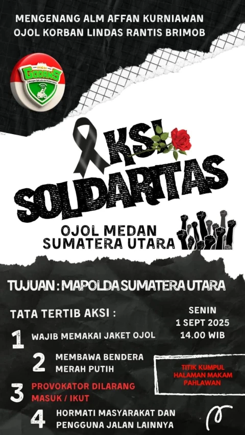 Flyer rencana aksi Ojol Medan