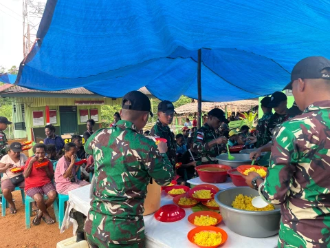 Syukuran perayaan HUT RI di Kampung Kombut