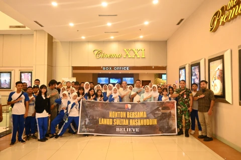 Lanud Sultan Hasanuddin Ajak Anak Sekolah Angkasa, Nonton &ldquo;Believe&rdquo;, Tanamkan Nilai-Nilai Positif