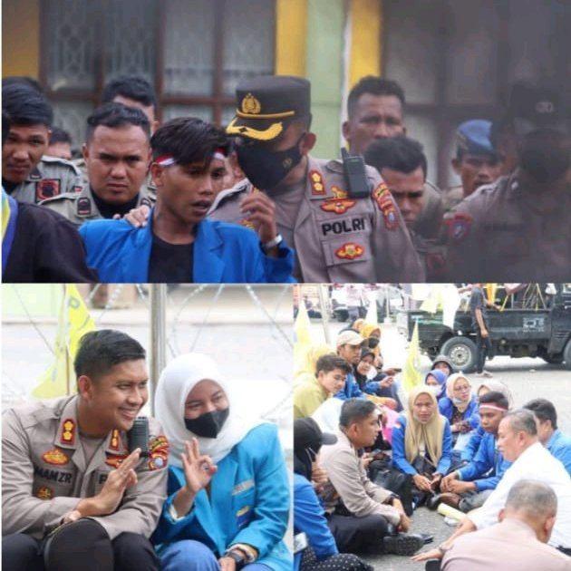 Kapolres Tapsel berhasil mengamankan aksi unjuk rasa mahasiswa berlangsung kondusif 