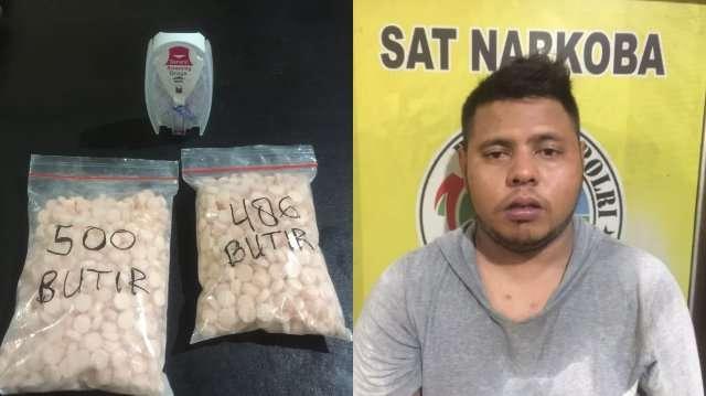 Tersangka dan barang bukti saat diamankan 