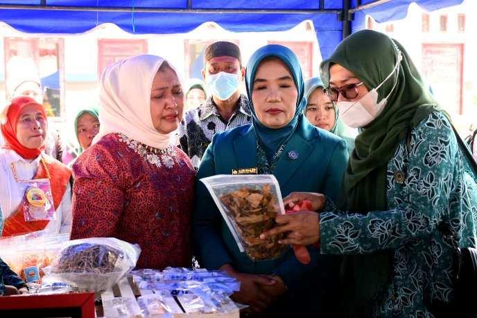 Nawal Lubis secara langsung memonitoring Desa/Kelurahan Pelaksana Terbaik Tertib Administrasi PKK Kabupaten Labuhanbatu Selatan di Pendopo Rumah Dinas Bupati Labuhanbatu Selatan, Jalan Lintas Kotapinang - Gunungtua, Kamis (1/9/2022).