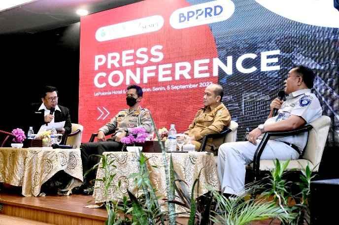 Konferensi pers terkait Sosialisasi Pelaksanaan Keputusan Gubernur Sumut Nomor: 188.44/647/KPTS/2022 tentang Program Intensifikasi dan Ekstentifikasi Pajak Kendaraan Bermotor/ Bea Balik Nama Kendaraan Bermotor