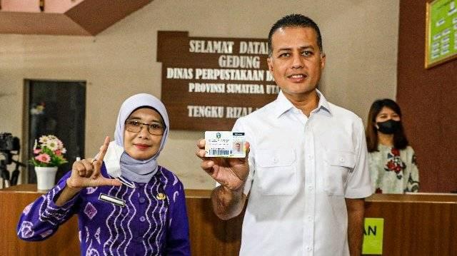 Musa Rajekshah mengunjungi Dinas Perpusatkaan dan Arsip Daerah Sumut, di Jalan Brigjend Katamso Medan, Kamis (15/9).