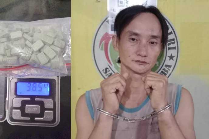 Pelaku dan barang bukti saat diamankan polisi 