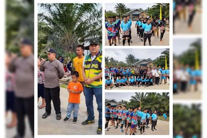 Final turnamen Bola Volly Putra & Putri antar Dusun se-Desa Aman Damai, Kecamatan Sirapit, Kabupaten Langkat, Minggu (4/9) sore. 