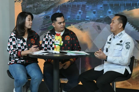 Agus Fatoni menjadi narasumber pada Dialog Interaktif TVRI Sumut dengan tema Peranan Pemerintah dalam Menyukseskan PON XXI Aceh-Sumut Tahun 2024 di Hotel Jalan Kapten Maulana Lubis, Medan, Rabu (11/9/2024).