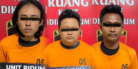 Para pelaku setelah diamankan 