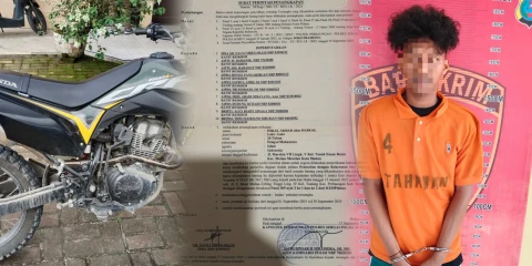 Pelaku dan barang bukti setelah diamankan 