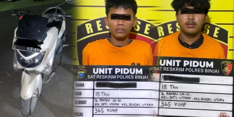 Para pelaku setelah diamankan 