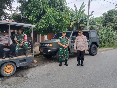 Danramil 06/MB dan Polsek Marbau Gelar Patroli Bersama, Beri Rasa Aman bagi Masyarakat