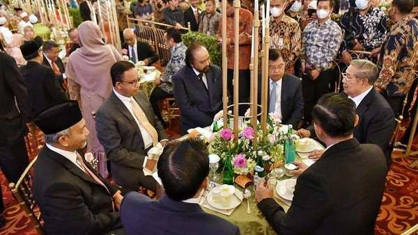 Petinggi Partai NasDem, Partai Demokrat, PKS, Anies Baswedan, dan Jusuf Kalla.