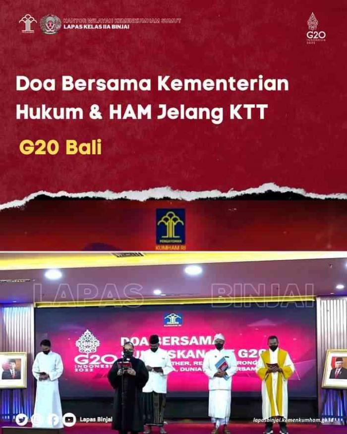 Doa Bersama Jajaran Kemenhumkam hadapi KTT G20 