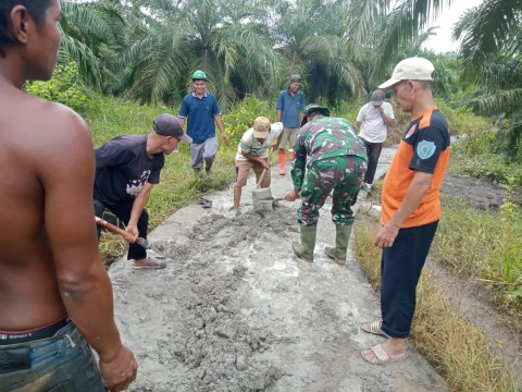 Perbaikan akses jalan yang rusak dan berlobang di dusun V dan dusun VI