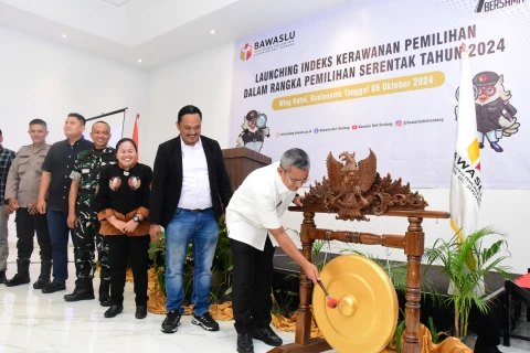 Ir Wiriya Alrahman MM pada Launching Pemetaan Kerawanan Pilkada Tahun 2024