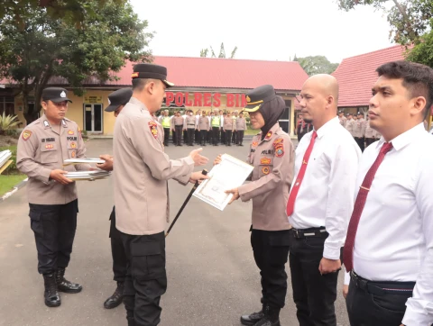 Ungkap Kasus, 39 Personel Polres Binjai Terima Penghargaan Dari Kapolres