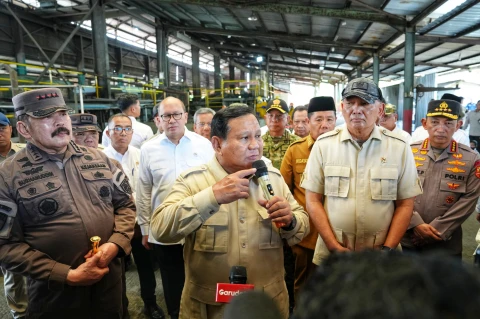Panglima TNI Bersama Presiden Prabowo Saksikan Penyerahan Aset Rampasan Korupsi untuk PT Timah
