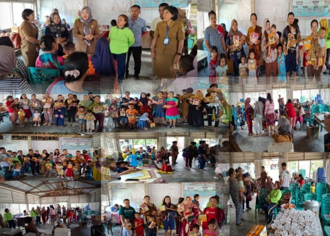 Pemdes Unte Mungkur IV Bagikan Susu dan PMT untuk Balita, Ibu Hamil dan Menyusui