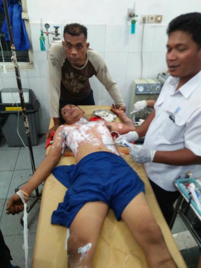 Korban saat menjalani perawatan