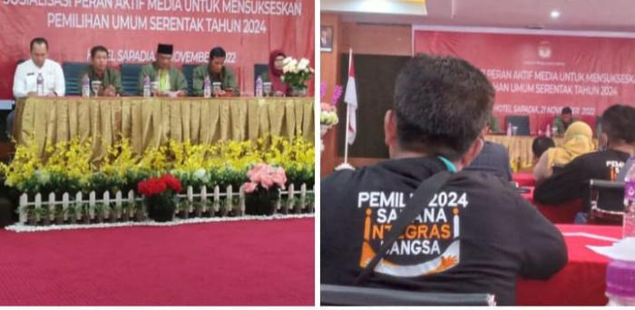 Kegiatan sosialisasi Pemilu Serentak 2024 pada insan pers 