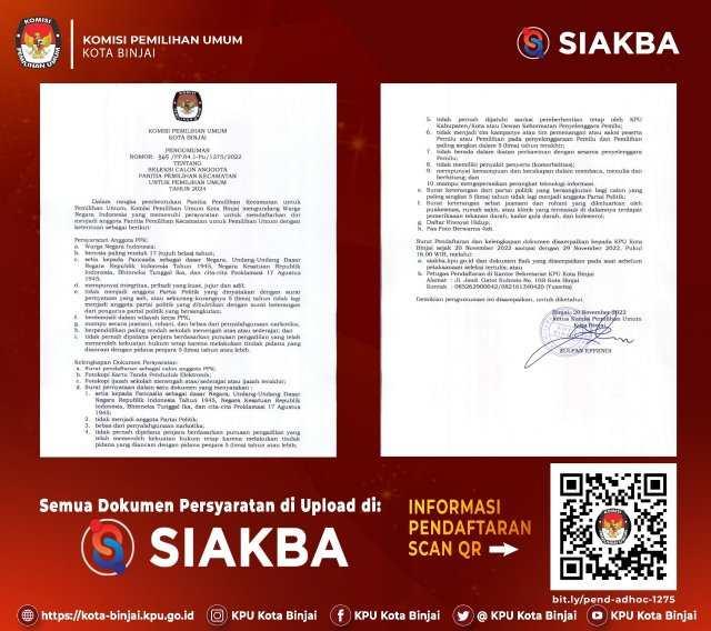 Flyer undangan KPU pada warga Binjai 