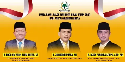 Flyer calon Wali Kota Binjai dari partai Golkar 