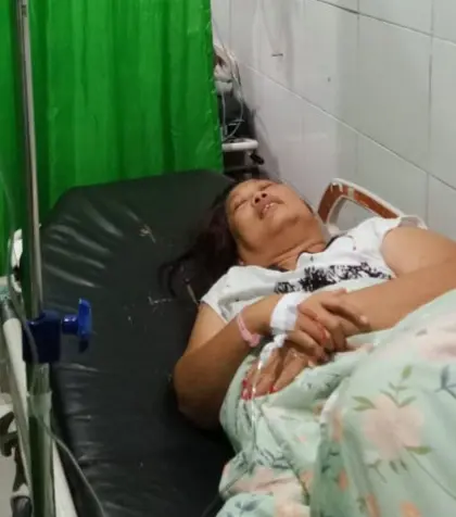 Korban saat dirawat 
