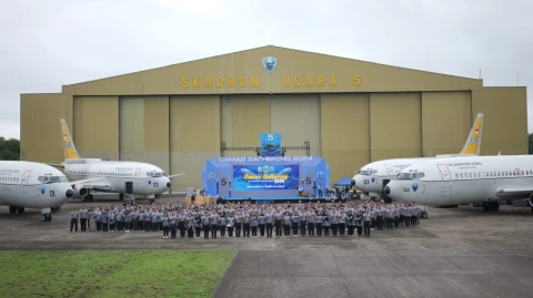 Family Gathering Skadron Udara 5, bertempat di hangar Skadron Udara 5 Lanud Sultan Hasanuddin