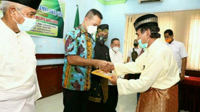 Bedah buku 'Lagak Melayu' Edisi 2020 di Aula Universitas Islam Sumatera Utara (UISU), Jalan Sisingamangaraja Medan, Rabu (2/12).