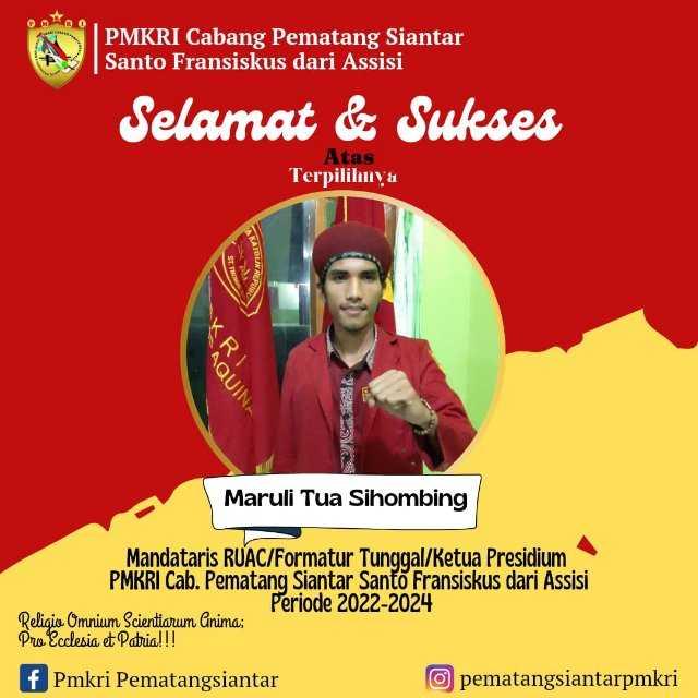 Ucapan selamat terpilihnya Maruli Tua Sihombing 
