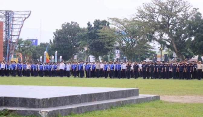 Apel kekuatan dalam rangka Pengamanan Natal 2022 dan Tahun Baru 2023 serta Kesiapsiagaan Bencana di Lingkungan Pemerintah Kota Binjai