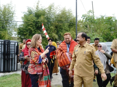 Kunjungan USAID Indonesia ke Desa Emplasmen Kualanamu, Kecamatan Beringin, Kabupaten Deli Serdang, Senin (9/12/2024).