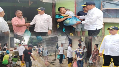 Wakil Bupati Tapanuli Tengah, Mahmud Efendi Lubis, secara langsung menyalurkan logistik kemanusiaan kepada warga Lubuk Tukko, Kecamatan Pandan.